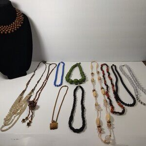 Beaded Necklace Lot 11 Variety Colors Lengths Ready to Wear Fashion Jewelry